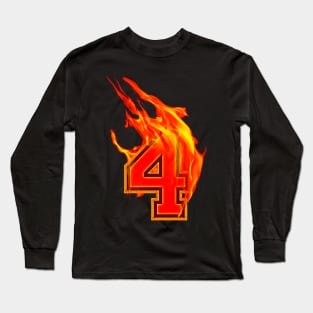 Burning Hot Sports Letter 4 Long Sleeve T-Shirt